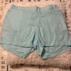 Light blue linen shorts
